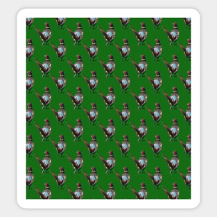 Pheasant pattern on green background Sticker